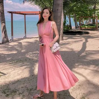 

Swimsuit female conservative cover belly slimming one-piece skirt bikini bohemian long beach beach seaside holiday swimsuit