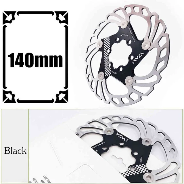 Black 140mm VXM MTB дорожный DH велосипедный дисковый тормоз охлаждающий плавающий ротор 203 мм 180 мм 160 мм 140 мм 6 болтов ротор steelFor горный велосипед RT99 RT86 - Цвет: Black 140mm
