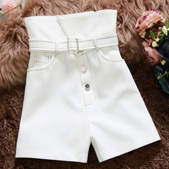 

spring summer high waist bow shorts women high waist lace up fashion wide leg bud shorts