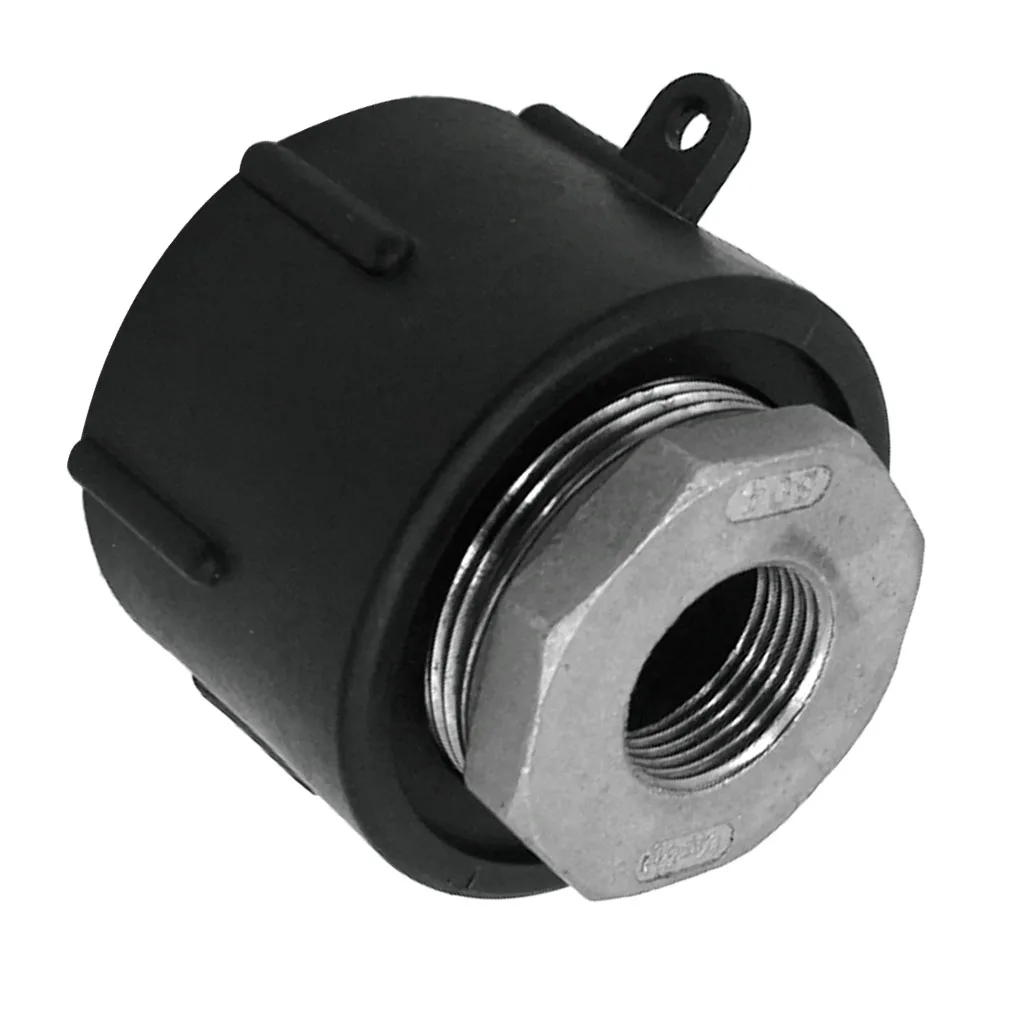Plastic IBC Water Tank Adapter Garden Hose Connectors Fittings Tools 60mm Thread Import to Stainless 3/4 inch Inner Thread