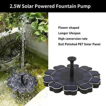 2.5W Solar Fontein Pomp Outdoor Solar Vijver Pomp Voor Vogel Bad Zwembad Zonne-energie Tuin Fontein Voor Tuin Decoratie