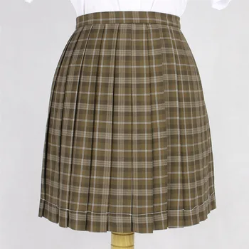 

Vintag JK Uniform Skirt Japanese High Waist Chocolate Plaid School Uniform Pleated Skirt Teen Girl Student Summer Princess Skirt