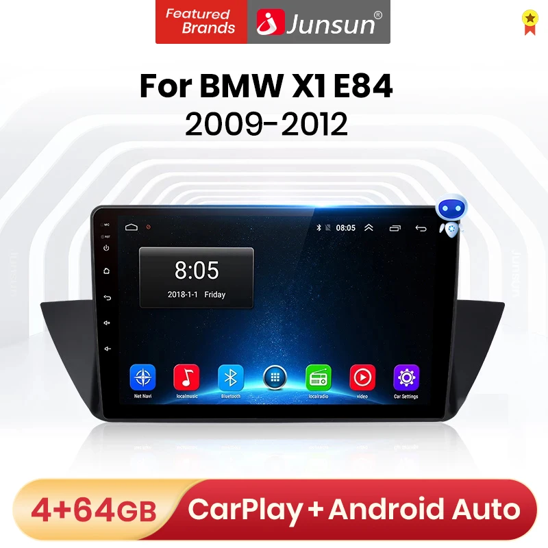 Junsun V1 Pro 4G + 64G Android 10 0 Автомобильный Радио мультимедийный плеер для BMW X1 E84 2009 - 2012 GPS