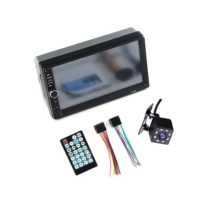 Центральный Автомобильный видеорегистратор Multimidia, фронтальная камера заднего вида MP5 2 Din 7 '', сенсорный экран, Bluetooth, радио, музыкальный проигрыватель, мультимедиа, Авторадио - Цвет: 3-with 8led camera
