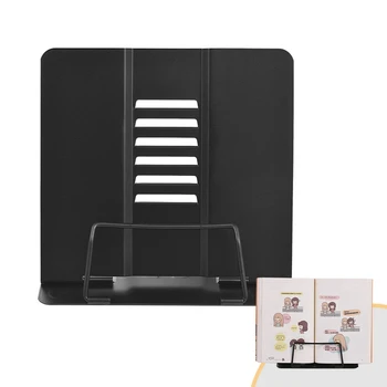 

Portable Bookstand Bookshelf Document Holder Metal Book Holder Adjustable Six Angles Reading Tool for Magazine Document