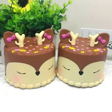 Besegad медленно поднимающийся мягкий Джамбо Kawaii Олень торт Squishies крем Ароматические Squeeze Kid Игрушка телефон Шарм подарок для снятия стресса
