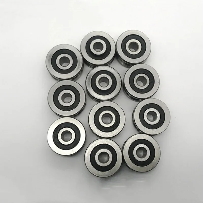 U Groove Bearing SG15 5*17*8*9.75mm Steel Pulley Track Guide Roller Ball Bearing wheel SG15-2RS SG15RS