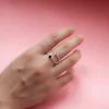 Trustdavis Genuine 925 Sterling Silver Dazzling Black Pink CZ Rings Size 5 6 7 8 Wonderful For Women Girls Teen Lady's Gift DT67 ► Photo 3/6