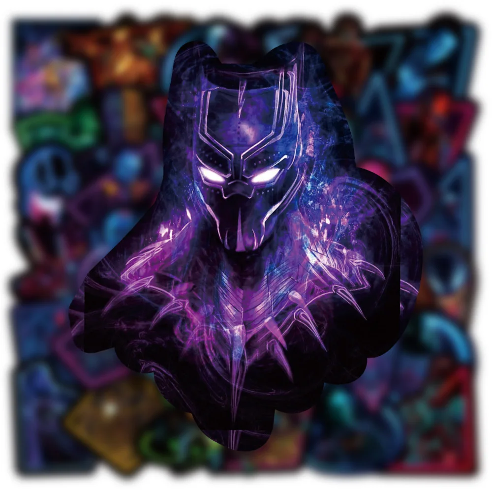 10/30/50/100PCS Disney Marvel Neon The Avengers Spider-Man Anime Stickers Luminous Car Laptop Phone Bike Vinyl Sticker for Kids