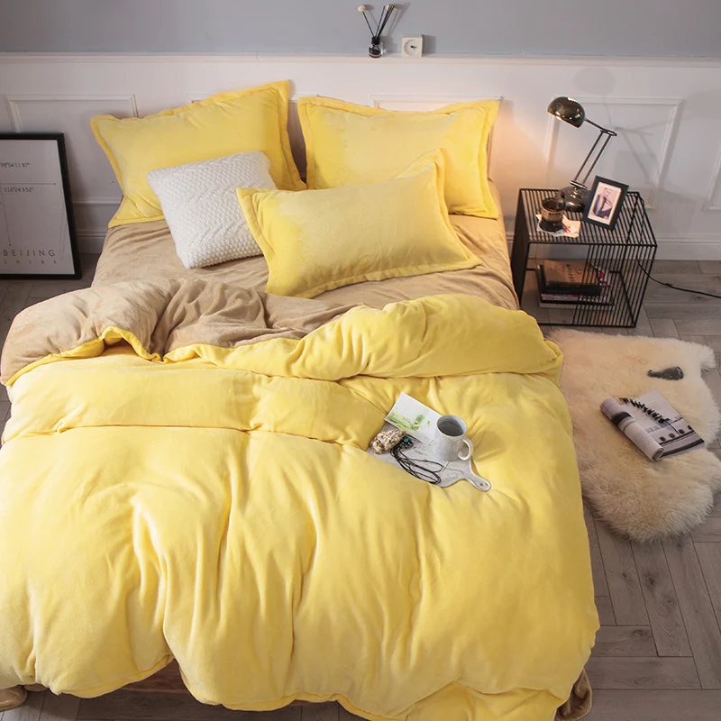 1 шт. пододеяльник сплошной цвет один двойной queen King Стёганое одеяло желтый пододеяльник Advanced Home Кровать Мягкая квалифицированная Удобная