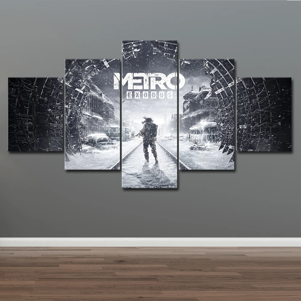 

Modular Metro 2033 Game Landscape Canvas Painting Printed 5 Pieces Poster Living Room Decor Abstract Pictures Wall Art Framework