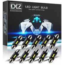 DXZ 10 шт. C5W C10W светодиодный светильник Canbus Festoon-31MM 36 мм 39 мм 41 мм CSP 1860 без ошибок для салона автомобиля купольный светильник для чтения 12 В/24 В