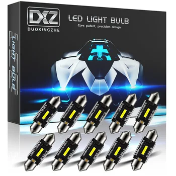 DXZ 10Pcs C5W C10W LED Bulbs Canbus Festoon-31MM 36MM 39MM 41MM CSP 1860 NO ERROR Car Interior Dome Light Reading Light 12V/24V 10pcs high quality 42mm c5w 4 md 5050 led canbus no error free car interior festoon dome light auto reading lamps bulb white 12v