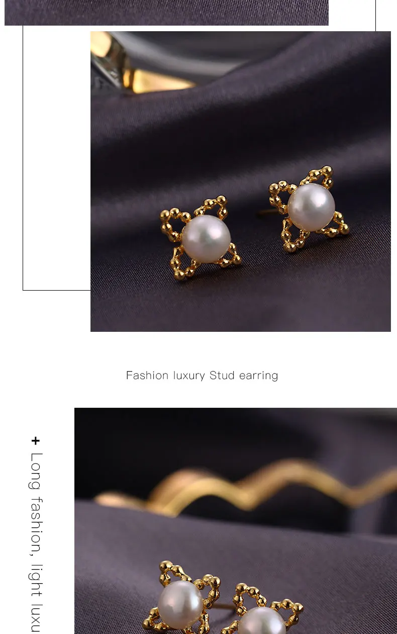 Милые женские серебряные серьги-гвоздики 925, дизайн, натуральный пресноводный жемчуг, мини-серьги для ушей, современные женские вечерние серьги Brinco