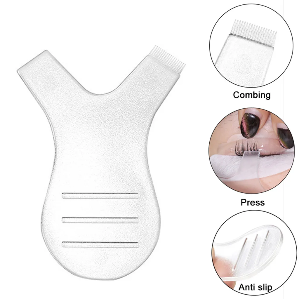 Y Shape Eyelash Brush, Soft Silicone Eye Lash Lifting Curler Extension Graft Clean Up Brush for Makeup Beauty Tool