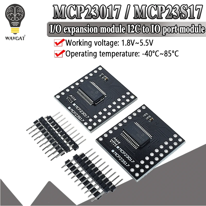 MCP23017 MCP23S17 IEC SPI 16bit I/O Модуль расширения, штыревая панель доска IIC к GIPO конвертер 25mA1 привод питания для Arduino C51