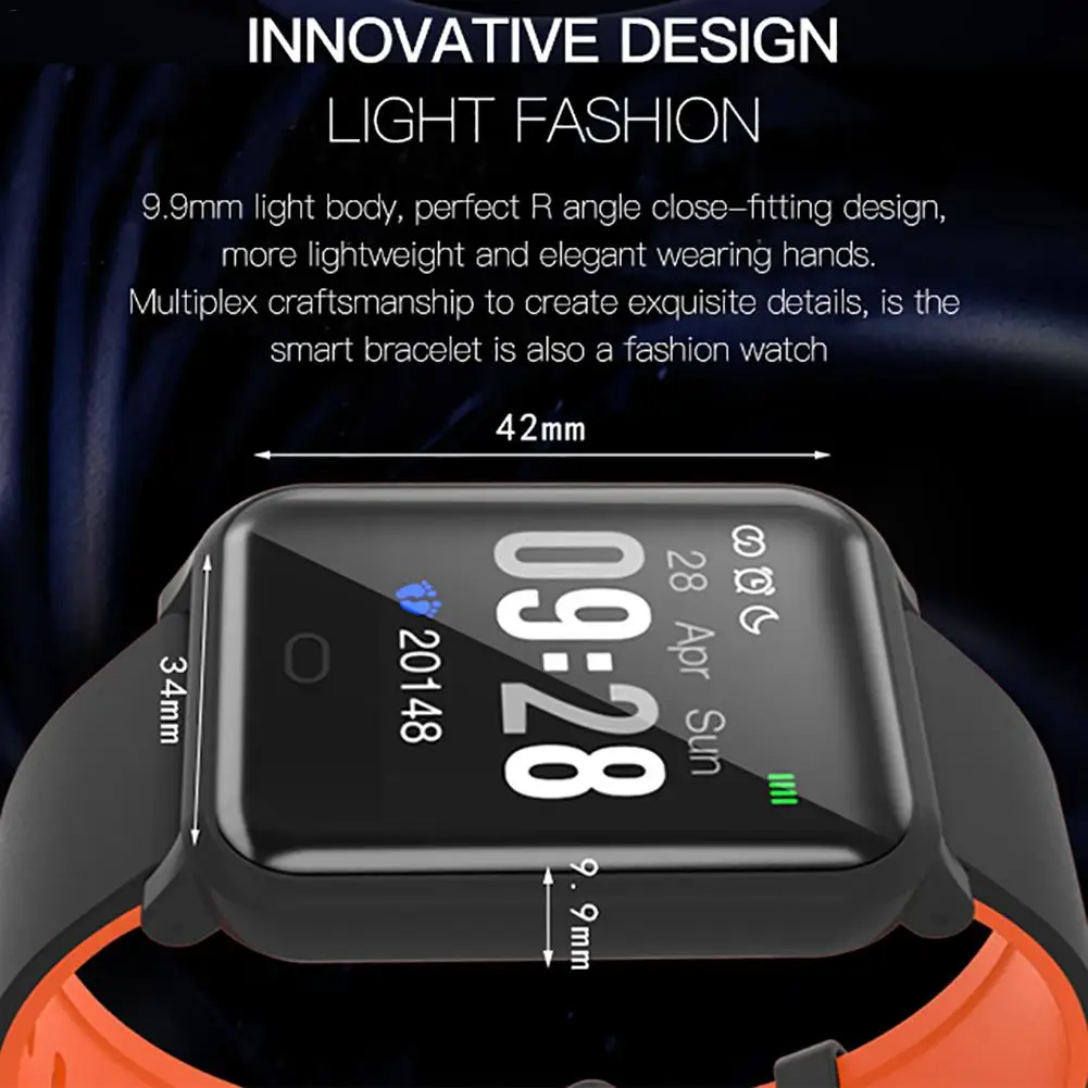 Умные часы водонепроницаемые спортивные для Iphone телефон Smartwatch монитор сердечного ритма функции кровяного давления для женщин мужчин ребенок