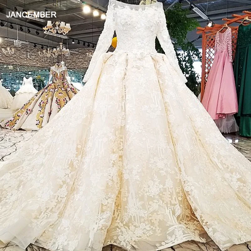 LS94309 свадебное платье с рукавамис длинным рукавом O шею зашнуруйте вверх назад