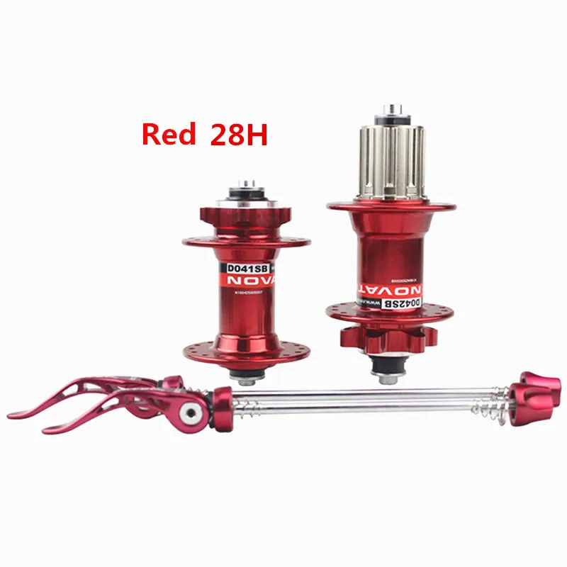 28H Red Pair NOVATEC D041/D042SB MTB горный велосипед карты маховик езда 4 палин дисковый тормоз концентратор 24 H/28 H/32 H/36 H отверстие - Цвет: 28H Red Pair