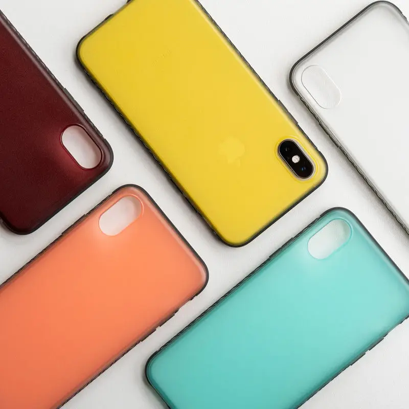 

Ottwn Solid Candy Color Clear Phone Case For iPhone XR XS X XS Max 7 8 Plus Transparent Matte Coque Hard PC Plastic Back Cover