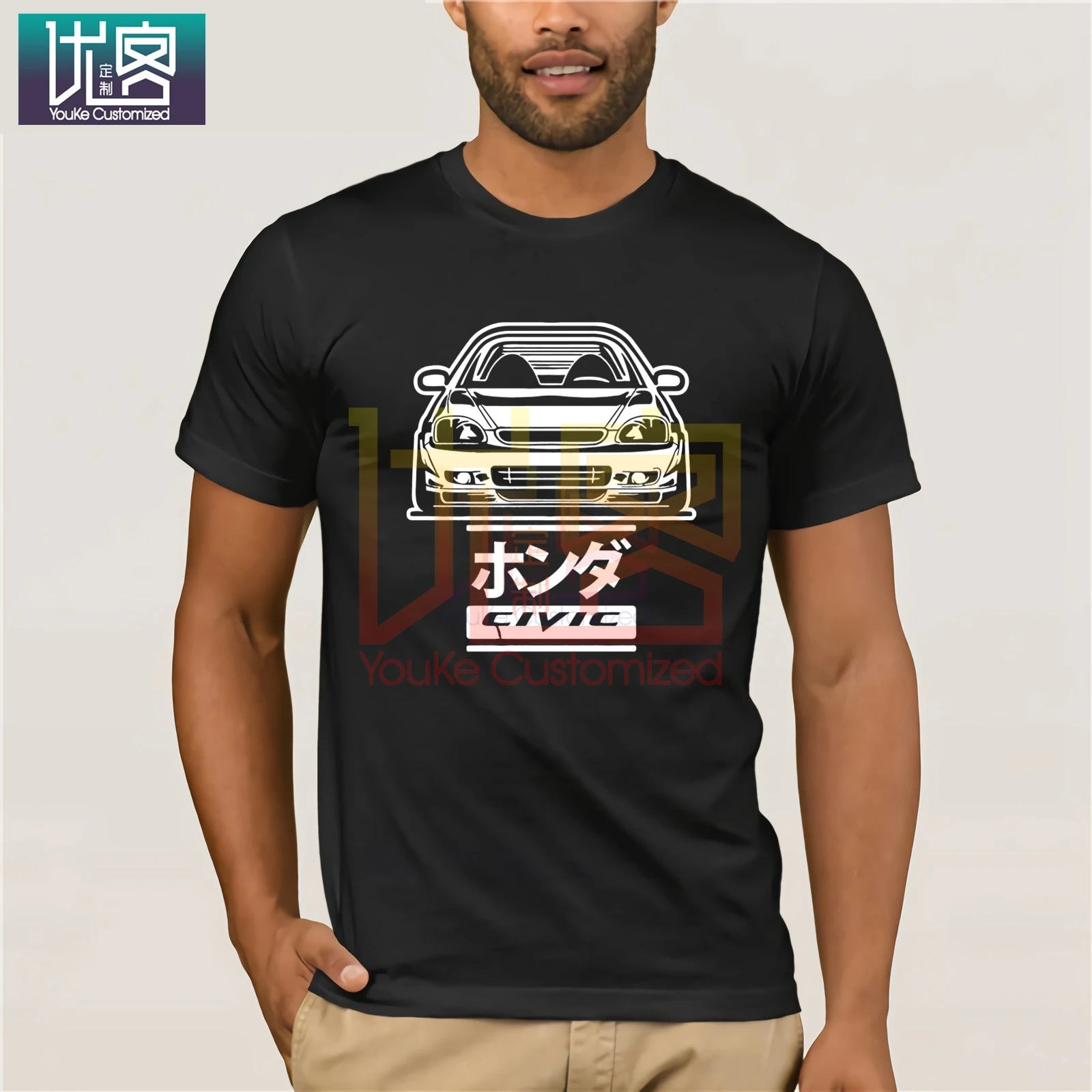 Летняя Новинка 2020 года Мужская футболка HONDA CIVIC 6GEN с коротким рукавом TYPE-R 6RD CAR B16 B18