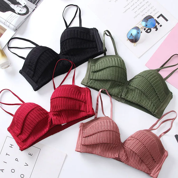 

Womens Push Up Bra and Panty Set Japanese Schoolgirls Cute Sweet Bow Wire Free Bra Thong Brief Set Underwear Intimates Lingerie
