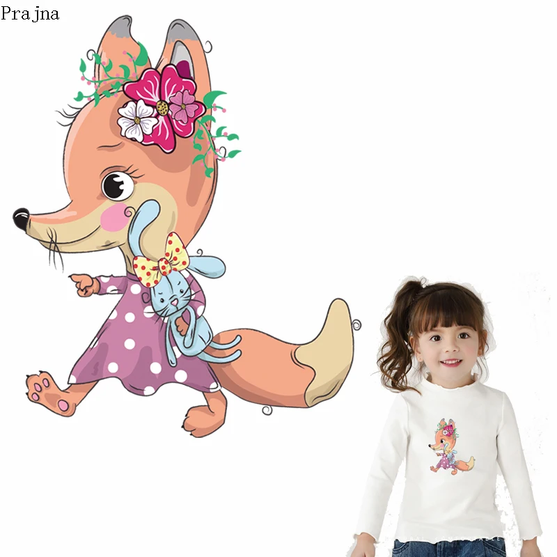 Праджня мультфильм с нашивкой в виде мордочки лисы Переводные железные накладки