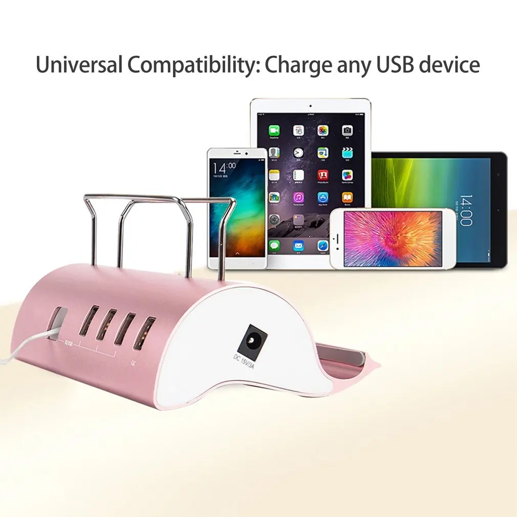 Интеллигентая(ый) мульти-Порты USB гнездо быстрой зарядки Универсальный usb-концентратор и подставка для мобильного телефона, два в одном зарядном гнезде