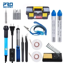 PROSTORMER 60W Lötkolben Toolbox 110V US/220V EU Einstellbare Temperatur Kit Löten Bord Set Reparatur werkzeug
