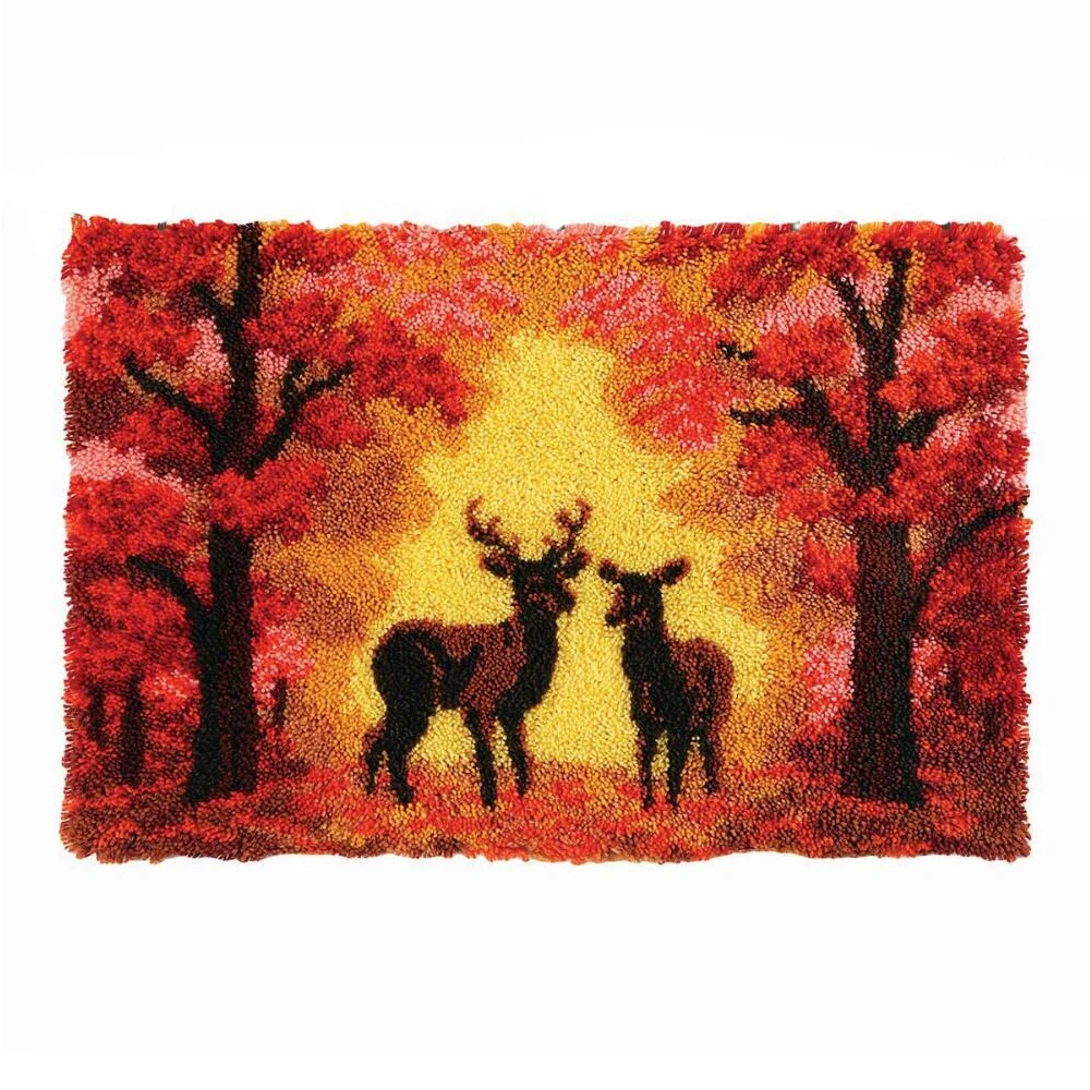 Latch Hook Rug Kits With Printed Pattern Canvas Embroidery Carpet Embroidery Set Foamiran For