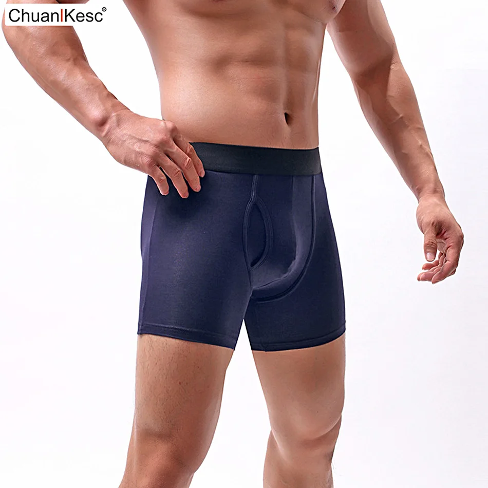 Men's Sports Underpants Large Boxer Pants Lengthen Legs To Prevent Chafing Comfortable And Breathable Long Shorts 3 Pcs/Lot