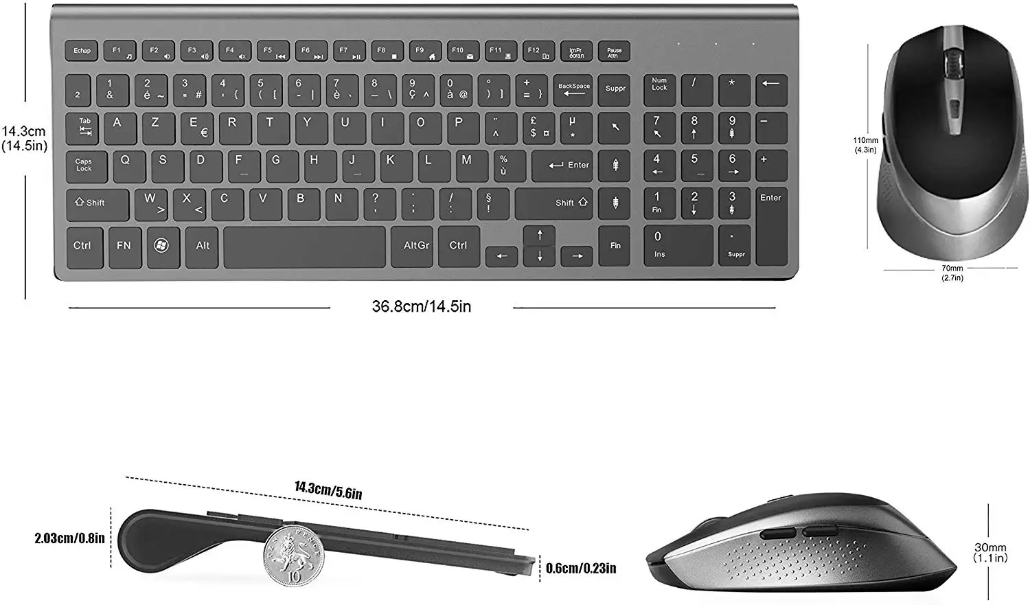 Combos de teclado e mouse