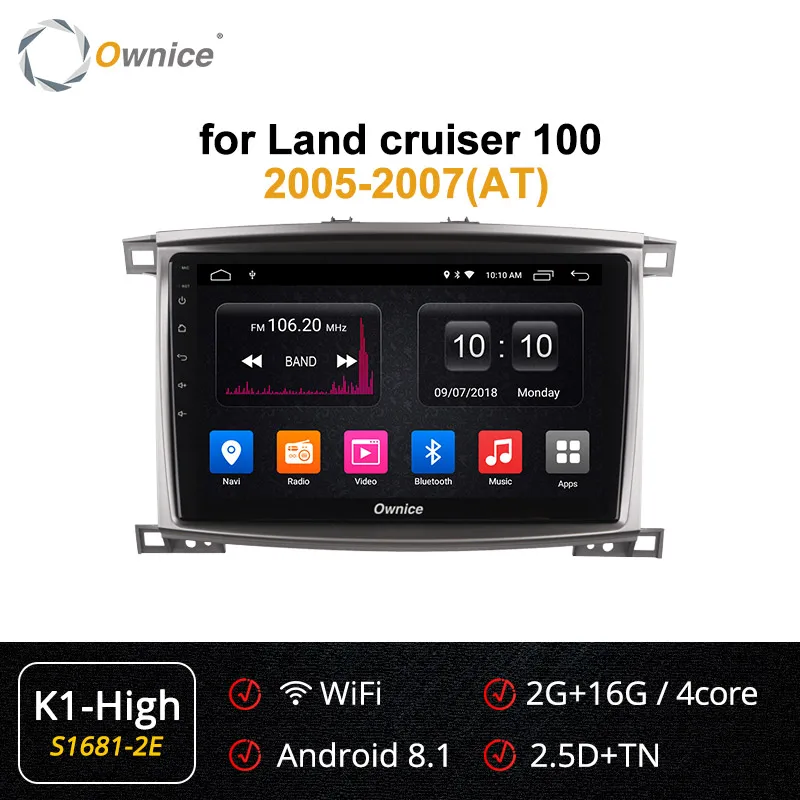 Ownice K3 K5 K6 8 ядерный Android 8,1 автомобильный Радио DVD gps навигация для Toyota Land cruiser 100 150 LC100/Lexus LX470 2005-2007 - Цвет: S1681-2 K1 HIGH