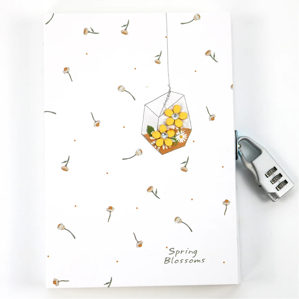 Светло-желтый TATCAT A5 Notebook with Lock Password Diary Lockable Writing Pads School Office TPN093 - Цвет: Светло-желтый