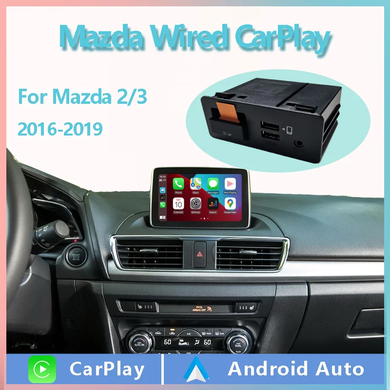 Проводной Apple CarPlay Android автомобильный USB-адаптер для Mazda 2 3 2016-2019 с системой