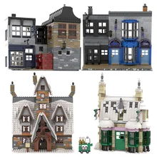 

MOC Magic Architecture House The Medieval Smithy Christmas Church Building Blocks Kit Town Street Shop Bricks Toys For Children