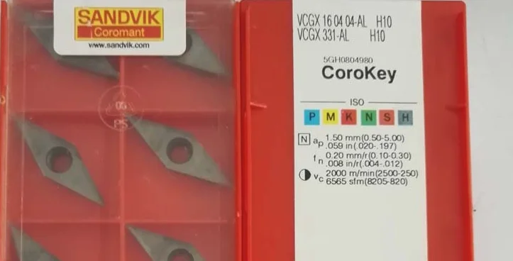 10 шт. твердосплавная вставка VCGX 160404 AL H10