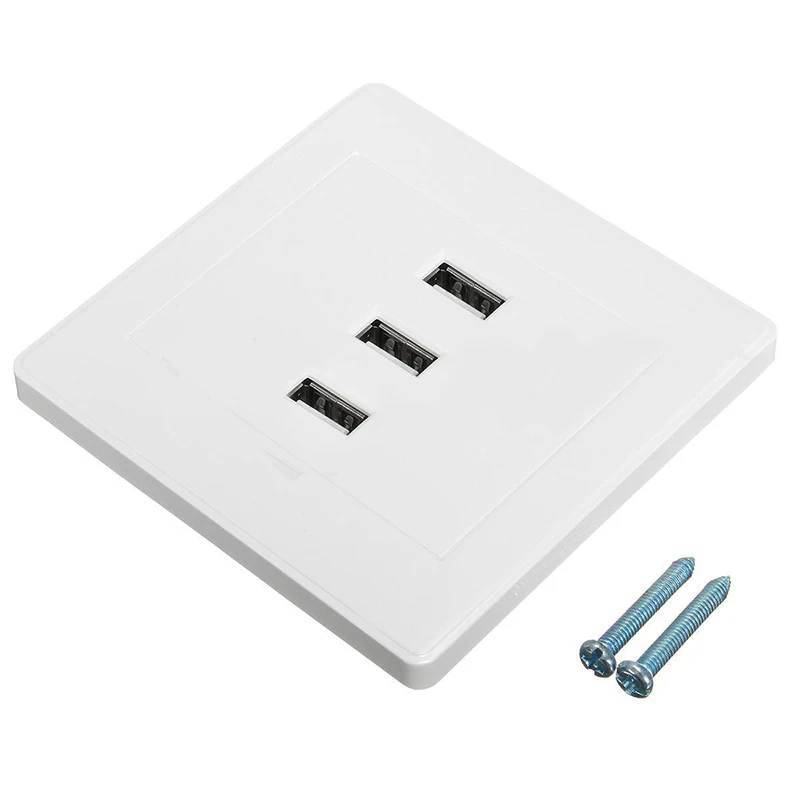 Универсальный 3 порта USB 2,0 настенное зарядное устройство розетка 10A интеллектуальная розетка панель для домашних инструментов