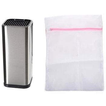 

3pcs Laundry Bags Mesh Bra Lingerie Wash Bag & 1pcs Stainless Steel Holder Knife, Kitchen Stand Tool