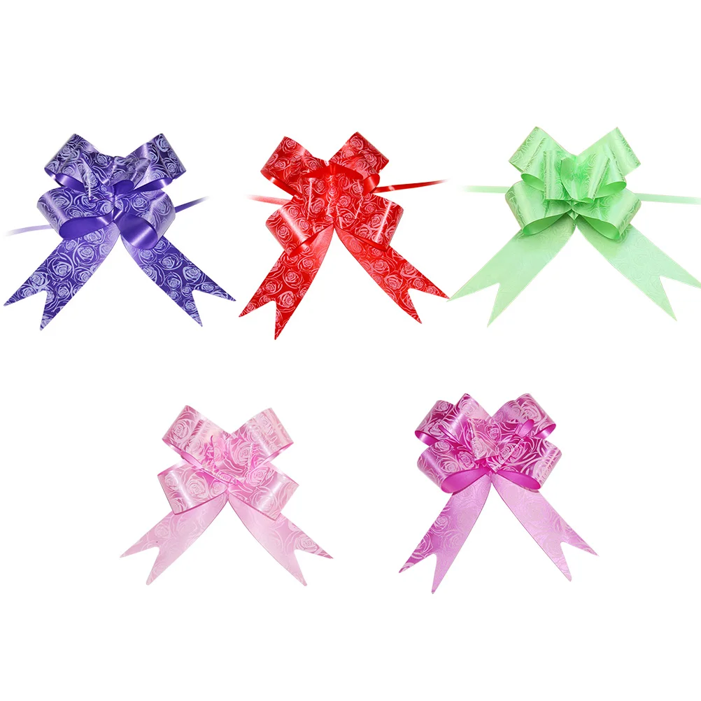 

100pcs Pull Bows Gift Knot Ribbons Flower Basket Candy Box Gift Wrapping String Bows for Baby Shower Christmas Anniversary