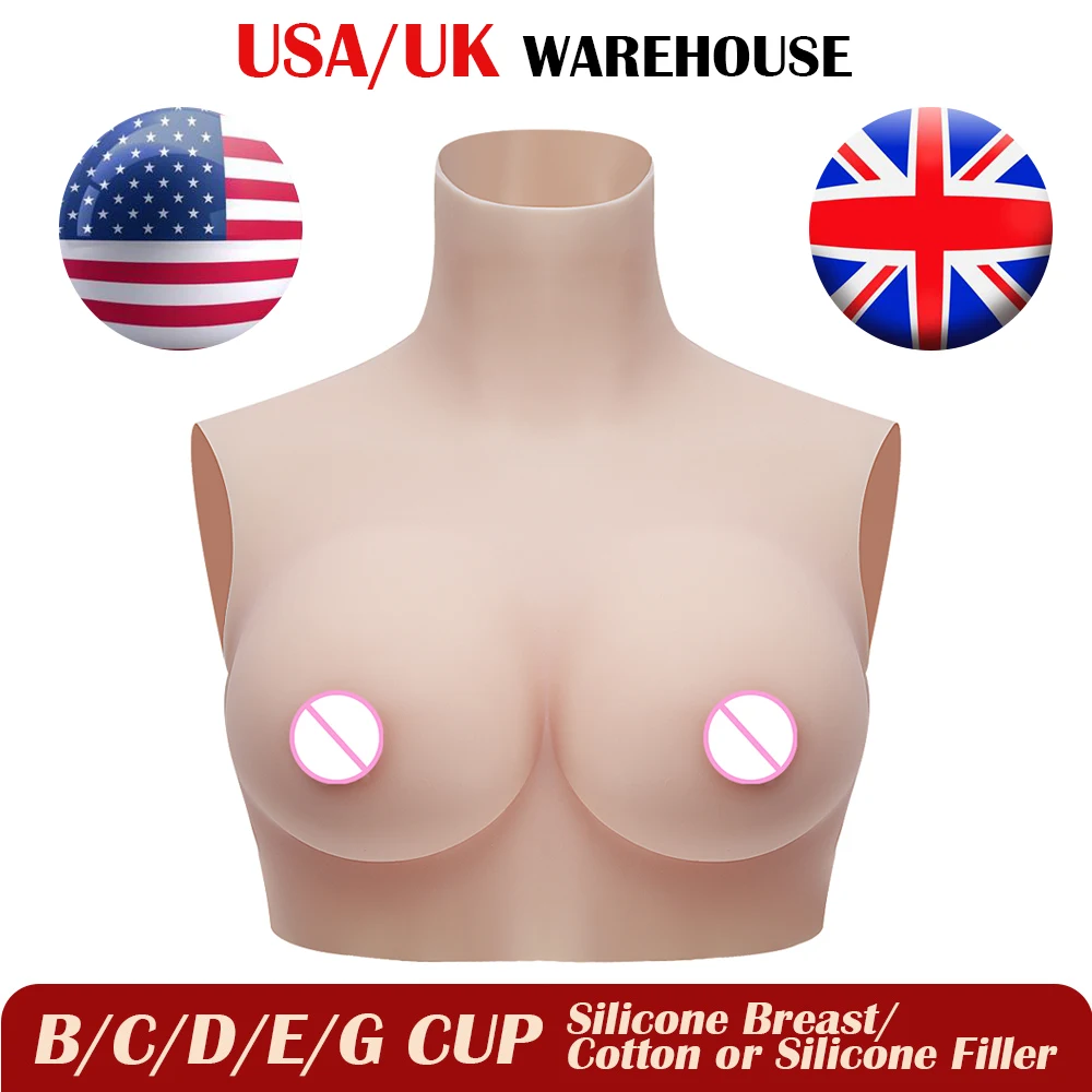 KOOMIHO B-G Cup Fake Silicone Breast Forms Silk Cotton Half Body Huge Boobs Transgender Drag Queen Shemale Crossdress for Men |