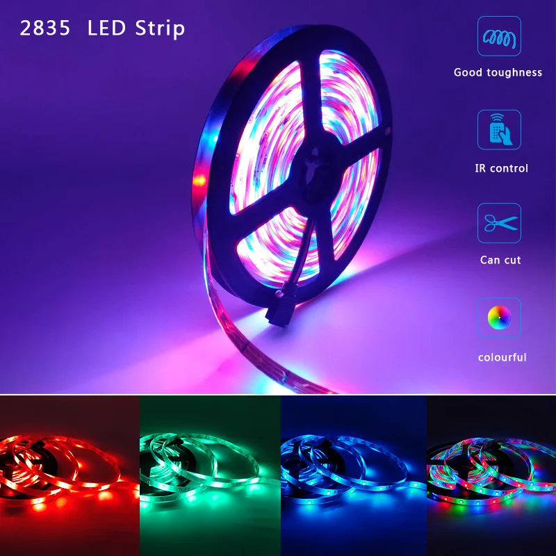 Водонепроницаемый RGB светодиодный светильник SMD 2835 5 м лента DC12V ленточный диод
