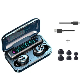 

Mini Bluetooth 5.0 Headphones Wireless Digital Display LED Touch In-ear Earphones Stereo Headset with Charging Box