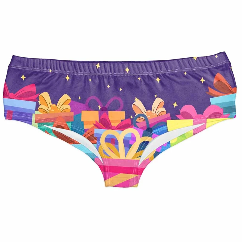 Women Hot Panties Woman Panties Ladies Hipsters Christmas Themed Print Underwear Calcinha Sexy Mutandine Erotic Knickers A20