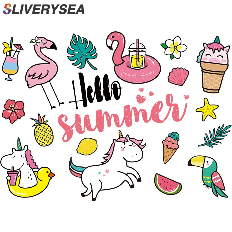 Unicorn Sticker Cartoon PVC Car Stickers Refrigerator stickers Kids Room Wall Decoration Door Cabinet Animal Stickers