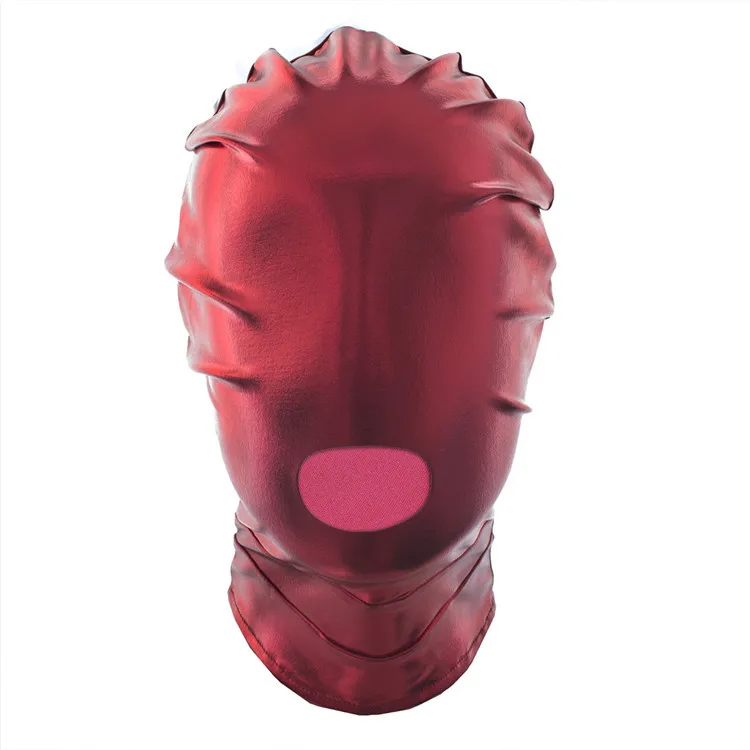 

Manufacturers Direct Selling Patent Leather Bound Toy Flirting Mask Hot Selling Discharge Spout Patent Leather Red And Black Hea