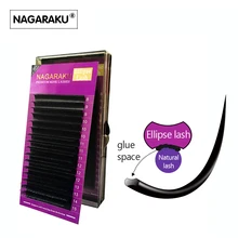 NAGARAKU эллипс ресницы, смешанные 8~ 15 мм, эллипс норка наращивание ресниц, плоские ресницы норки ресницы, искусственный норковый эллипс ресницы