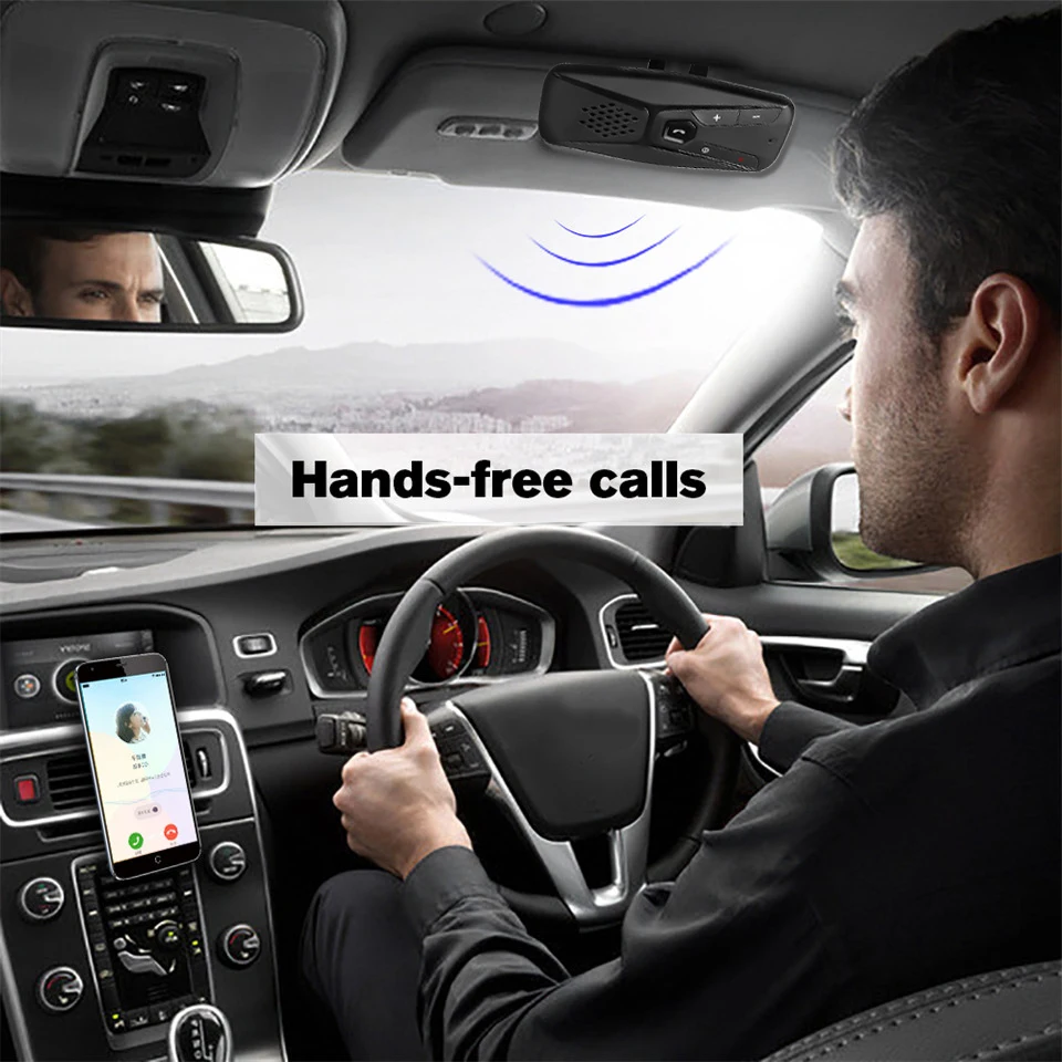 Громкая связь Bluetooth беспроводной динамик Bluetooth 5,0 динамик телефон Hands Free авто солнцезащитный козырек MP3 плеер аудио приемник автомобильный комплект