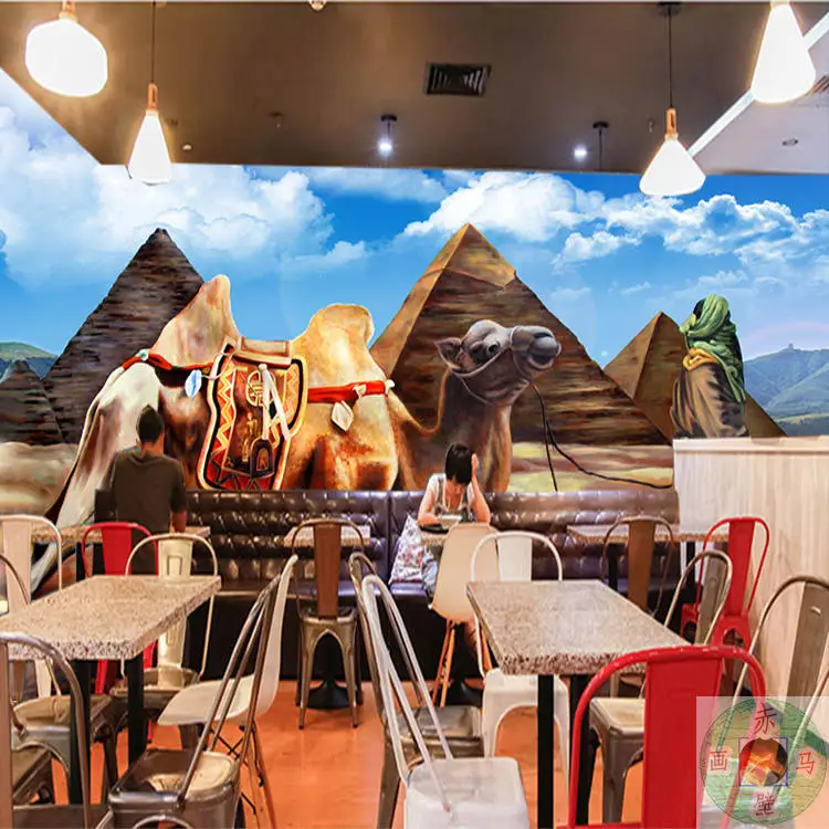 Custom size 3D stereo camel desert wallpaper arab mural islamic photo