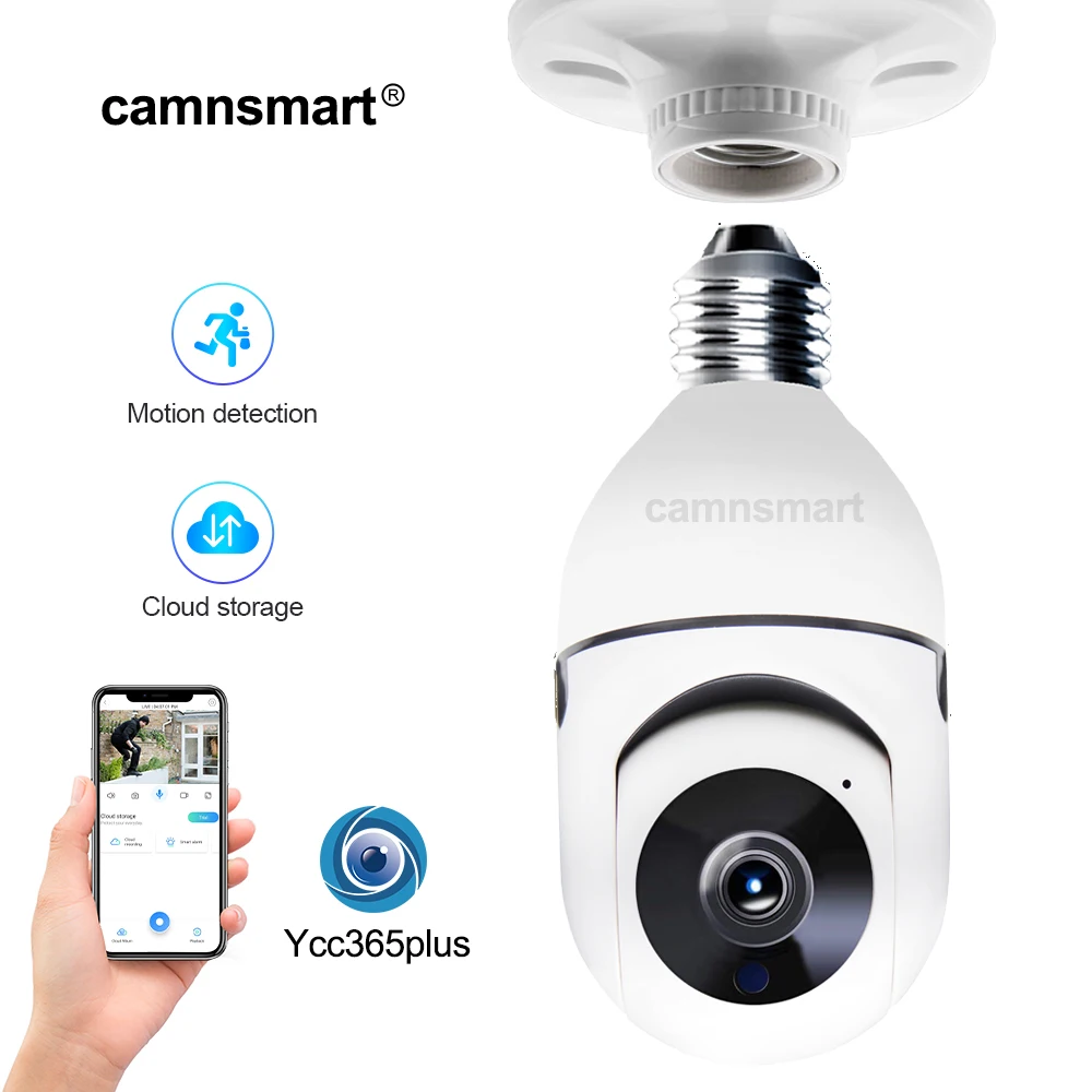 1080P 360 WIFI камера с лампочкой Mini Plus Беспроводная инфракрасная радионяня ночного